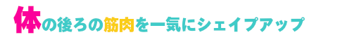 体の後ろの筋肉を一気にシェイプアップ
